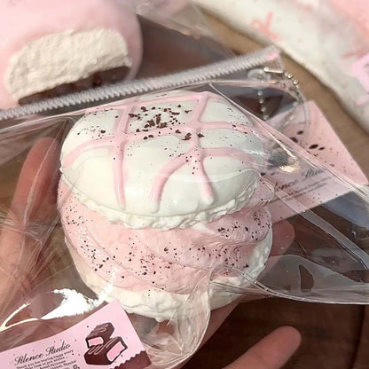 Berry Chocolate Mochi Squishy – Strawberry Cake Series Handmade Silicone Stress Toy