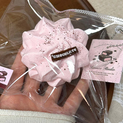 Berry Chocolate Mochi Squishy – Strawberry Cake Series Handmade Silicone Stress Toy