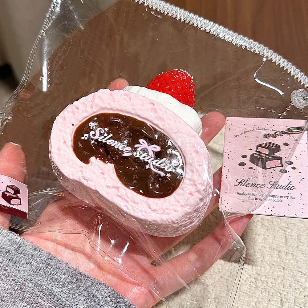 Berry Chocolate Series Crispy Squishy – Handmade Silicone Cake Stress Toy