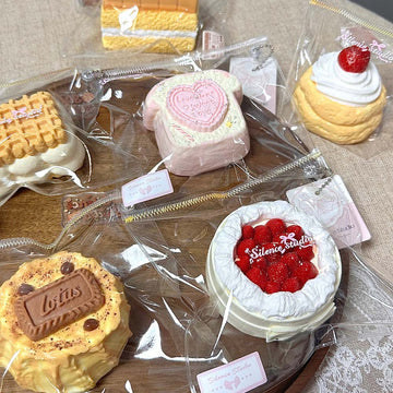 Dessert Cake Series Squishy – Strawberry Soufflé Birthday Cake Handmade Silicone Toy