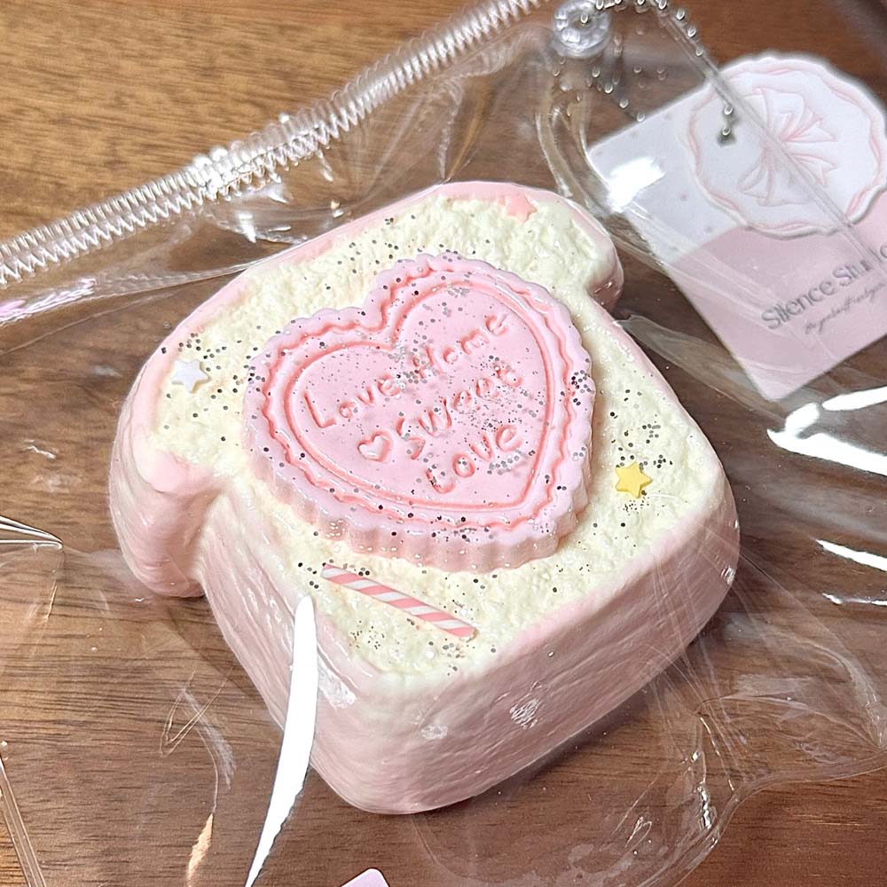 Dessert Cake Series Squishy – Strawberry Soufflé Birthday Cake Handmade Silicone Toy