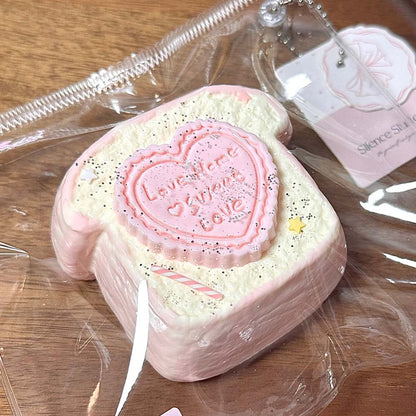 Dessert Cake Series Squishy – Strawberry Soufflé Birthday Cake Handmade Silicone Toy