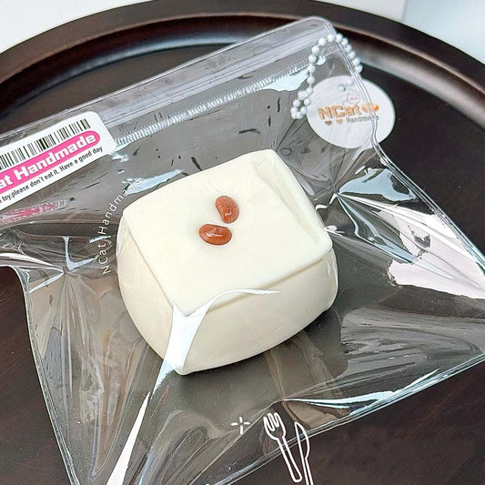 Miniature Staple Food Squishy – Handmade Silicone Rice Cake Clay Stress Toy