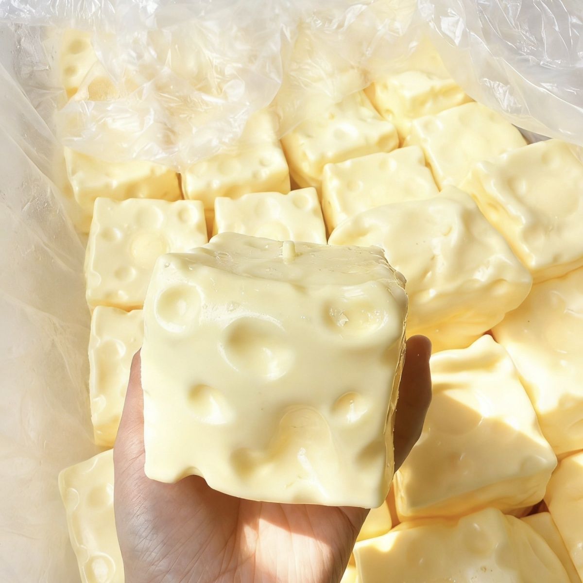 Coconut Oil Flour Cheese Squishy - Realistic Slow Rebound Toy