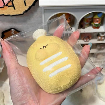 Chubby Yellow Hamster Squishy Toy – Soft Stress Relief Sensory Toy