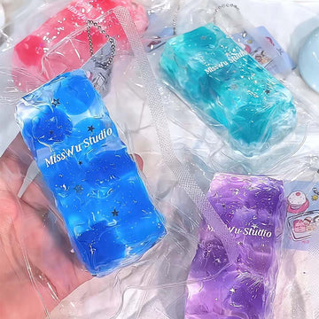 Jelly Rice Cake Squishy – Water-Feel Food Grade Silicone Slow Rising Stress Toy