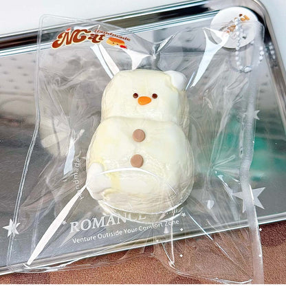 Winter Snowman Squishy Series – Handmade Silicone Thick Cream Clay Stress Toy