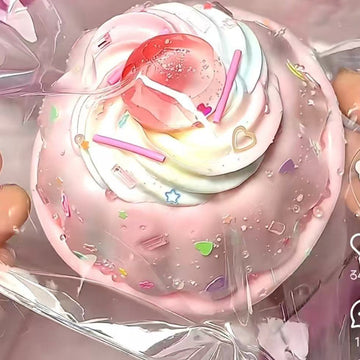 Cream Strawberry Giant Pudding Squishy Silicone  detail