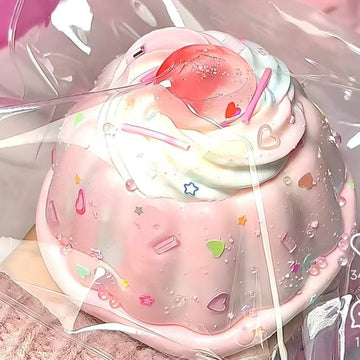 Cream Strawberry Giant Pudding Squishy Silicone