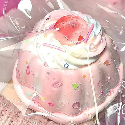 Cream Strawberry Giant Pudding Squishy Silicone