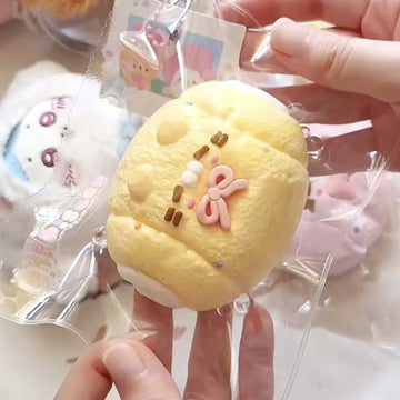 Kitten Piggy Bun Squishy – Handmade Silicone Cream Clay Stress Toy