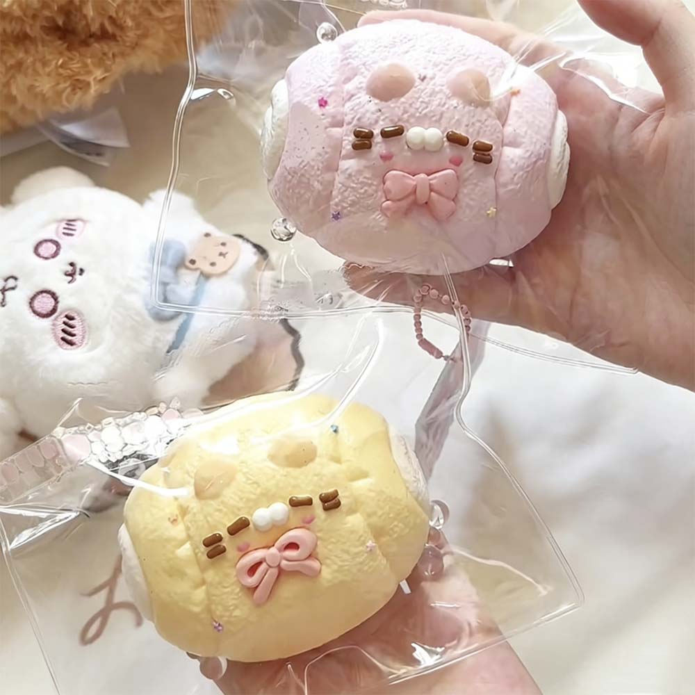 Kitten Piggy Bun Squishy Silicone Cream Clay