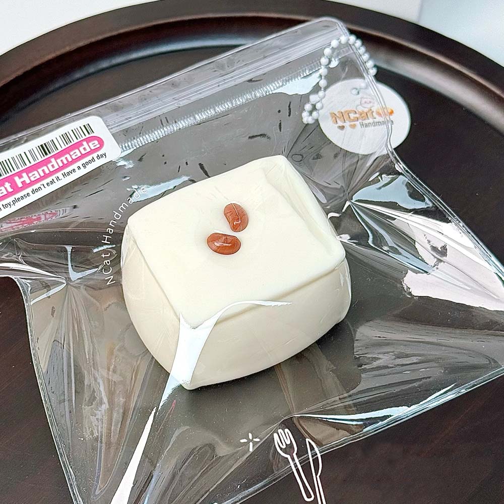 Miniature Staple Food Squishy – Handmade Silicone Rice Cake Clay Stress Toy