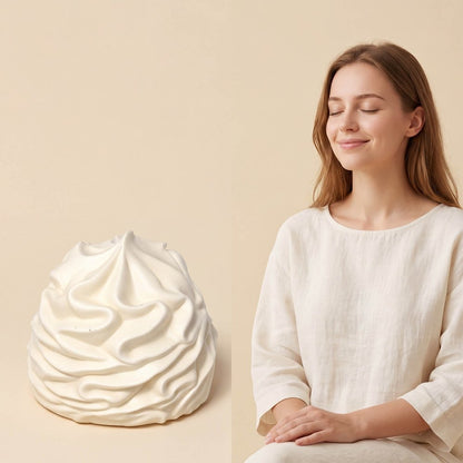 Cream White Squishy Ball hand squeeze by Monsclub