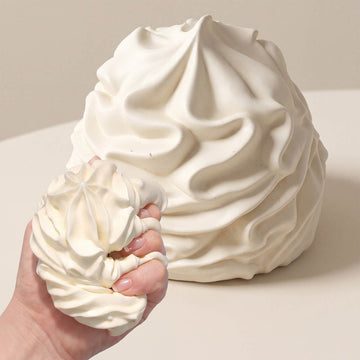 Cream White Squishy Ball large and small squeeze by Monsclub