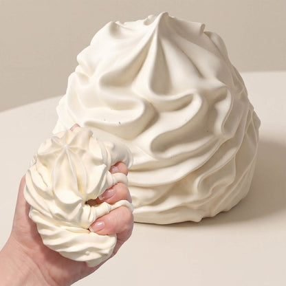 Cream White Squishy Ball large and small squeeze by Monsclub