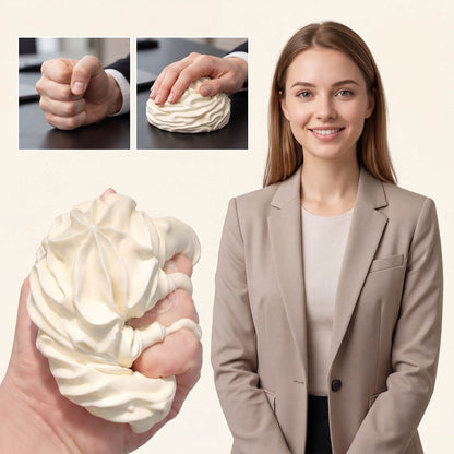 Cream White Swirl Squishy Ball squeeze lifestyle by Monsclub