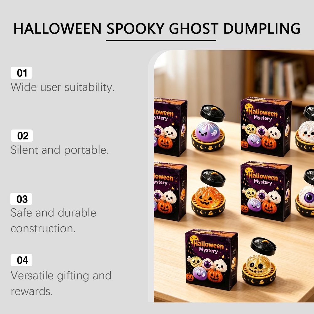 Halloween Ghost Dumpling Squishy key features and benefits by Monsclub