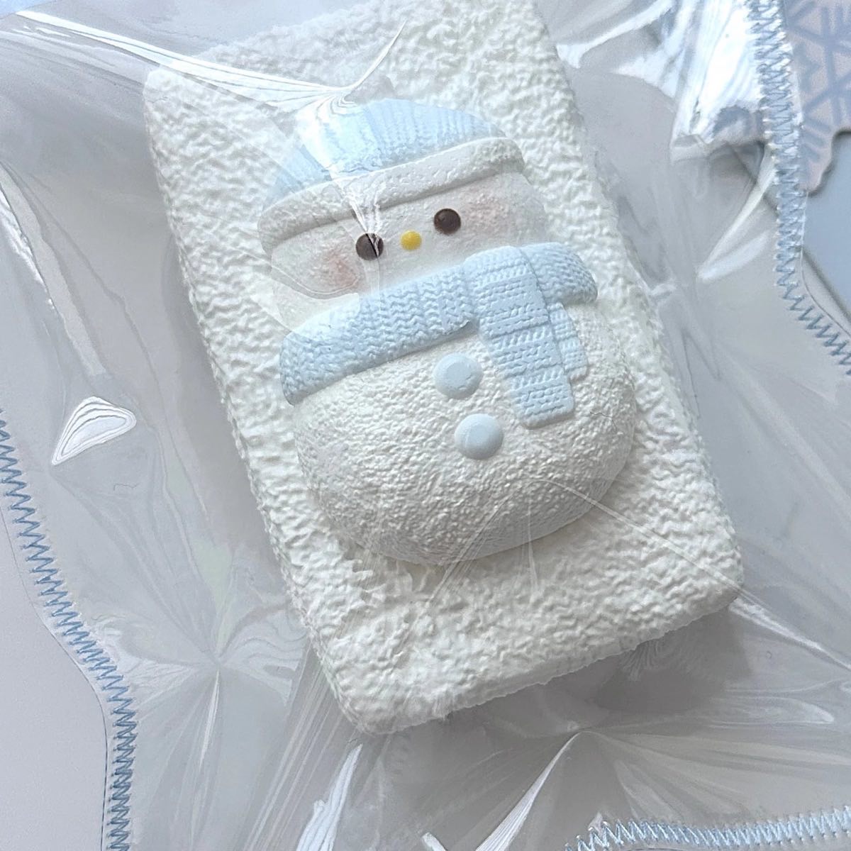 Painted Snowman Milk Brick (~210g) handmade cream clay squishy stress toy by Monsclub