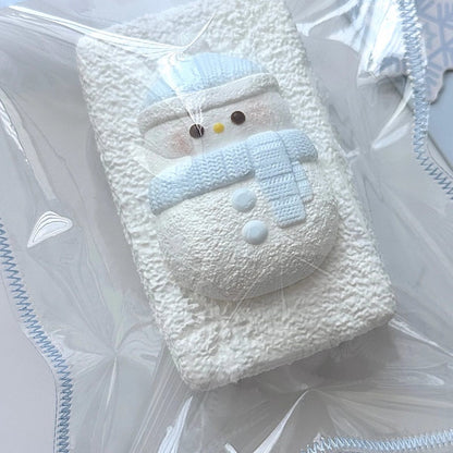 Painted Snowman Milk Brick (~210g) handmade cream clay squishy stress toy by Monsclub