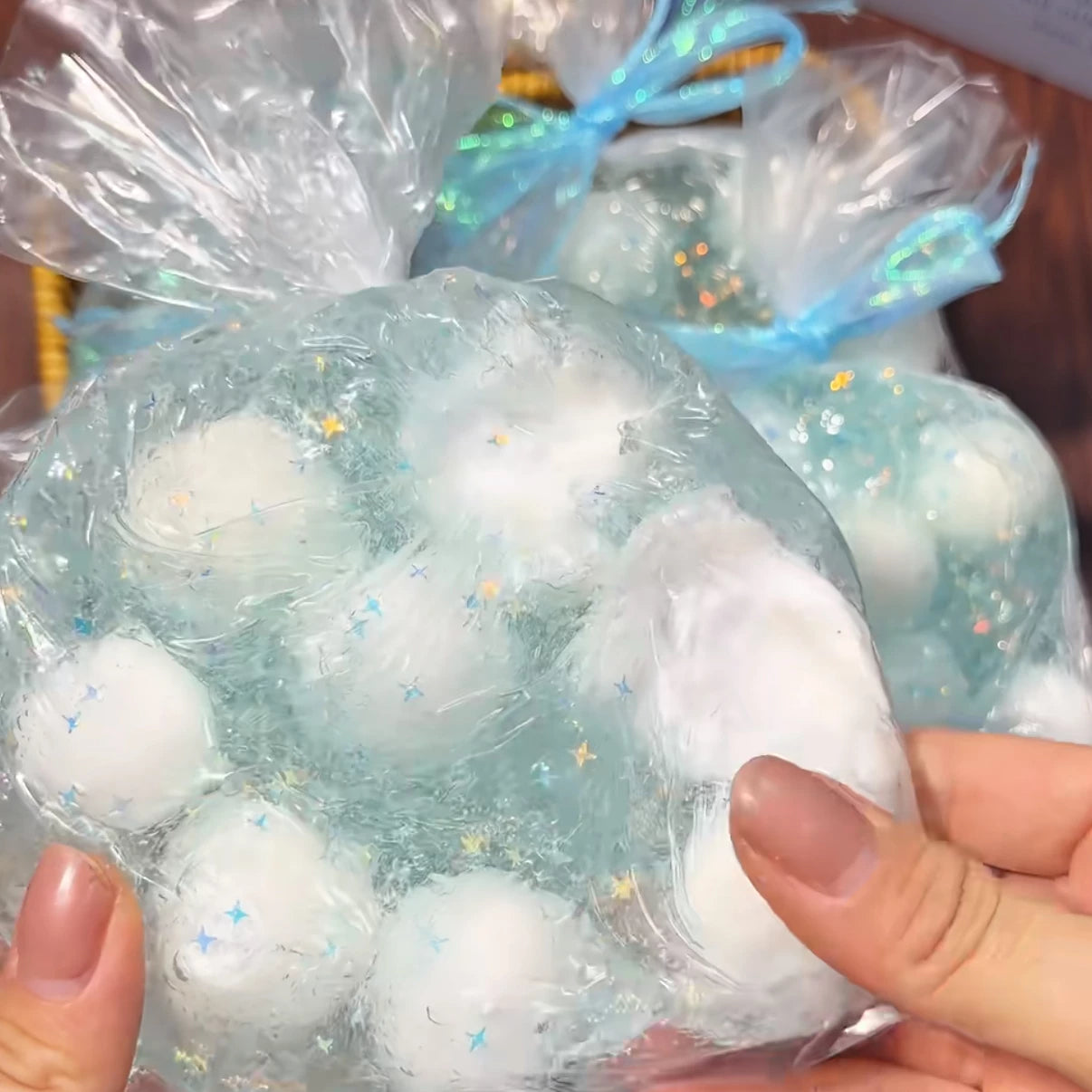 Sea Salt Crispy Tangyuan Squishy Stress Ball Set texture